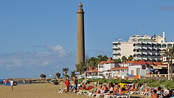 Faro de Maspalomas, en el municipio de San Bartolomé de Tirajana (Las Palmas, España)